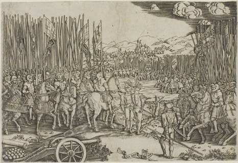 The Two Armies at the Battle of Ravenna, 1512, c.1512, printed 1530. Creator: Master with the Mousetrap.