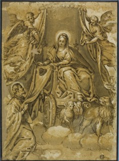 Virgin Mary Handing Scapular to Saint Simon Stock, n.d. Creator: Paolo Veronese.