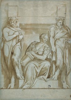 Fortitude (or Strength) Flanked by Two Satyrs, n.d. Creator: Paolo Veronese.