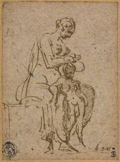 Woman Delousing a Child, 1524/27. Creator: Parmigianino.
