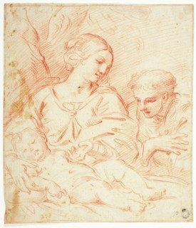 Madonna and Sleeping Christ Child with Male Saint, n.d. Creator: Agostino Masucci.