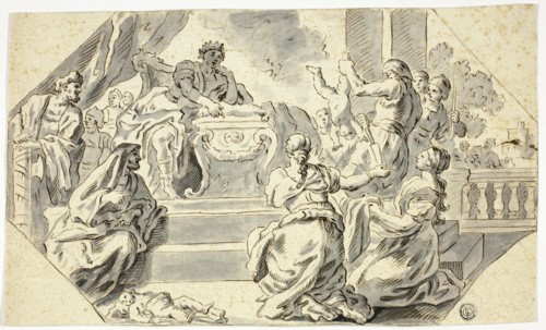 Judgement of Solomon, n.d. Creator: School of Francesco Solimena Italian, 1657-1748.