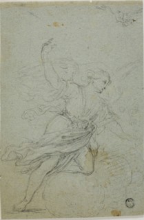 Angel Annunciate (recto); Samson and the Lion (verso), n.d. Creator: School of Guido Reni Italian, 1575-1642.