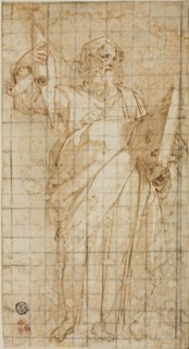 Standing Prophet with a Book and Scroll, 1562/66. Creator: Taddeo Zuccaro.