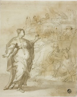 Cassandra Before the Burning City of Troy, n.d. Creator: Unknown.