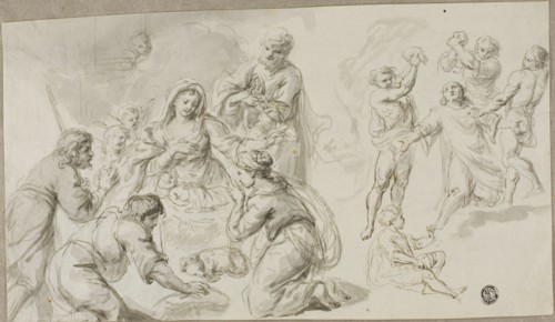 Adoration of the Shepherds; Stoning of Saint Stephen, n.d. Creator: Unknown.