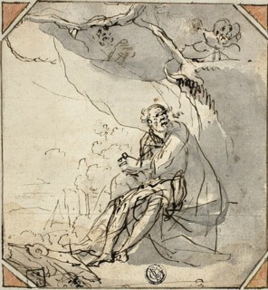 Hermit Saint in Cave, n.d. Creator: Unknown.