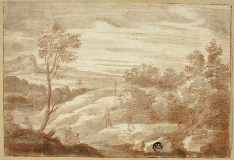 Wooded Landscape with Figures, 17th century. Creator: Unknown.