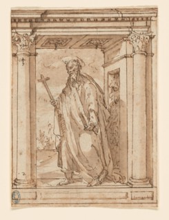Standing Saint in Portico, n.d. Creator: Unknown.
