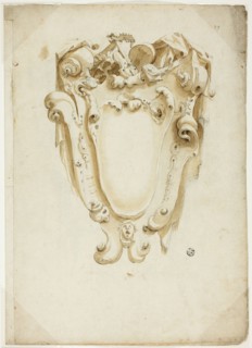 Design for Escutcheon, with Musical Instruments, n.d. Creator: Unknown.