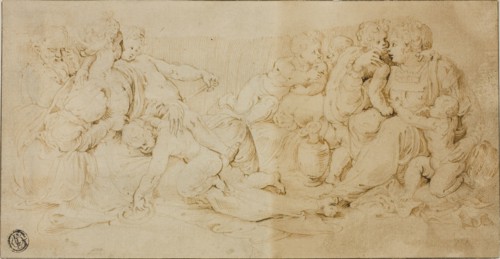 Seated Women, Children, and Old Man, 1540/60. Creator: Unknown.