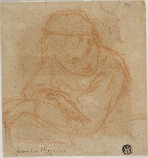 Half Length Sketch of Girl with Crossed Arms, n.d. Creators: Unknown, Bartolomeo Schedoni.