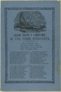 Sad and Lamentable Cry of a Poor Little Orphan, n.d. Creator: Manuel Manilla.