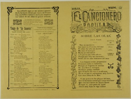 El cancionero popular, hoja num. 12 (The Popular Songbook, Sheet No. 12), n.d. Creator: Unknown.