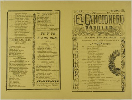 El cancionero popular, hoja num. 26 (The Popular Songbook, Sheet No. 26), n.d. Creator: Unknown.