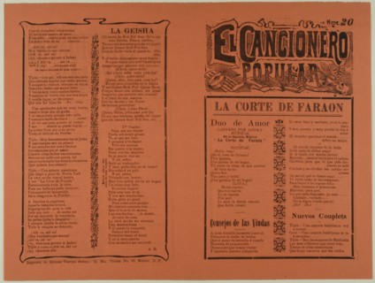 El cancionero popular, num. 20 (The Popular Songbook, no. 20), n.d. Creator: Unknown.