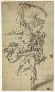 Male Warrior Running with Drawn Sword, c.1600. Creator: Hubert Gerhard.