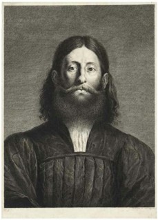 Portrait of a Bearded Man (so-called portrait of Giorgione), from Cabinet Reynst..., 1655/58. Creator: Cornelis van Dalen II.