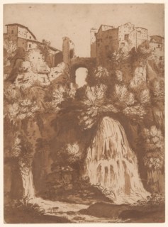 View of Tivoli with the Bridge Over the Anio Waterfall, 1620. Creator: Cornelis van Poelenburgh.