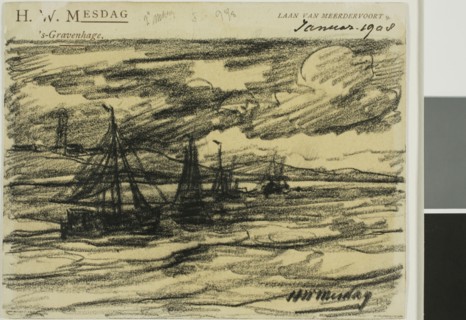 Ships at Sea, 1908. Creator: Hendrik Willem Mesdag.