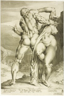 The Rape of a Sabine Woman, View from Behind, c.1598. Creator: Jan Muller.