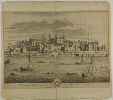 The Tower of London, plate five from Britannia Illustrata, published 1707. Creator: Johannes Kip.