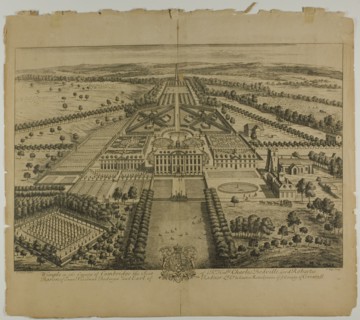 Wimple in the County of Cambridge, plate 32 from Britannia Illustrata, published 1707. Creator: Johannes Kip.