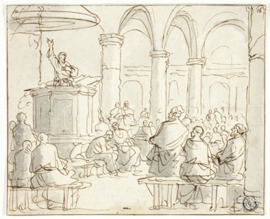 Man Preaching to Congregation, n.d. Creator: Jan Luyken.