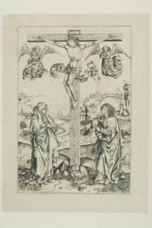 Christ on the Cross With Two Angels, c.1481. Creator: Master AG.
