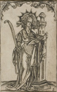 Saint Barbara with a Palm and a Book, 1500-25. Creator: Master S.