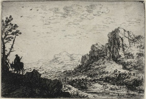 Landscape with a Man on a Mule, 1640-46. Creator: Herman Saftleven the Younger.