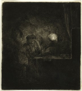 Student at a Table by Candlelight, 1642/65. Creator: Salomon Savery.
