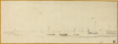 Ships in Full Sail with Small Boats, n.d. Creator: Willem van de Velde the Younger.