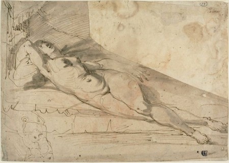 Reclining Female Nude, 1585/1600. Creator: Unknown.