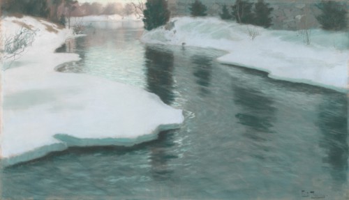 Melting Snow, 1887. Creator: Frits Thaulow.