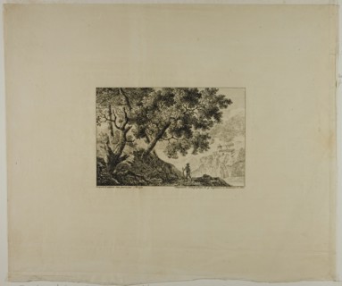 Landscape with Man Carrying Staff, n.d. Creator: Pierre Antoine Mongin.