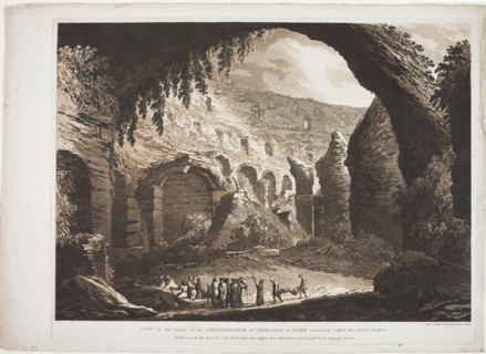View of the Inside of the Amphitheatre of Vespasian at Rome (called the "Colosseo"), 1779. Creator: Richard Cooper.