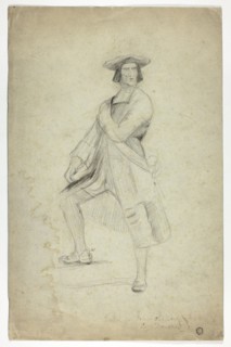 Study for Standing Man Wearing Sash and Striking Dramatic Pose, n.d. Creator: Thomas Duncan.