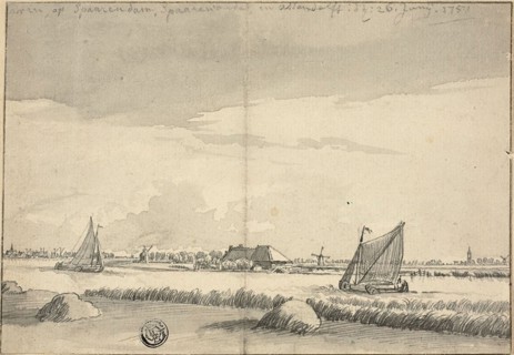 Sailboats on Canal near Spaarendam, 1751. Creators: Jan de Beyer, Pieter Molijn.