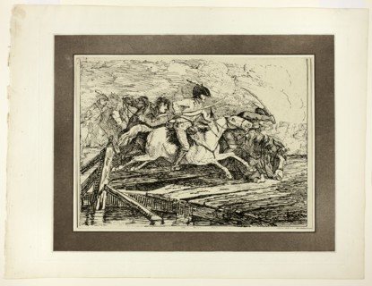 Cavalry Charging, from the first issue of Specimens of Polyautography, 1801, published 1803. Creators: Johann Conrad Gessner, Philipp André, James Heath.
