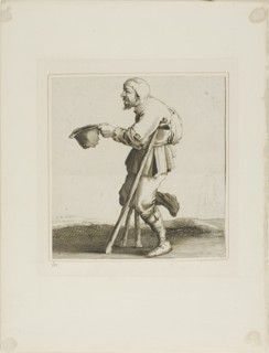 Lame Beggar Asking for Alms, from T is al verwart-gaern (It's already confusing), n.d. Creator: Pieter Jansz. Quast.