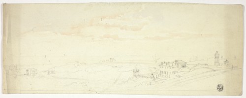 Panoramic View of Seaside Town, n.d. Creator: John Skinner Prout.