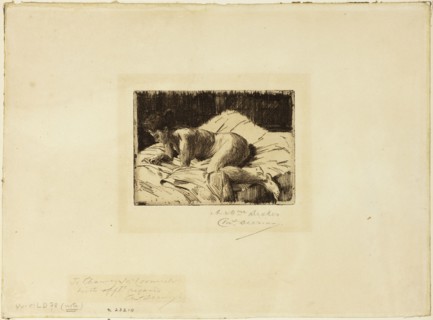 Nude Lying Down, c.1900. Creator: Charles Deering.