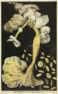 Sarah Bernhardt - New York's Latest High Pressure Craze; double-page spread..., 1880. Creator: Charles Kendrick.