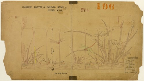 Hammering, Mounting and Engraving Design for Pitcher No. 5051, 1878. Creator: Tiffany & Co.