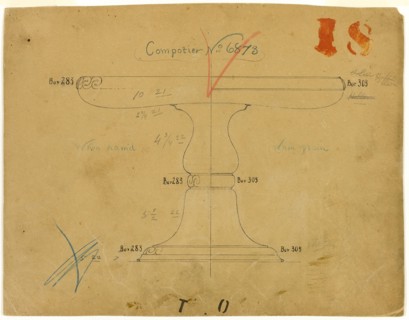 Design for Compotier No. 6873, 1882/83. Creator: Tiffany & Co.