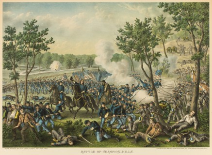 The Battle of Champion Hills, 1887. Creators: Unknown, Louis Kurz, Kurz and Allison.