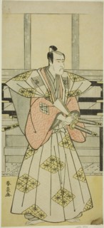 The Actor Ichikawa Komazo III as Fuji Sakon (?) in the Play Egara Tenjin Risho Kagami..., c. 1789. Creator: Katsukawa Shunsen.