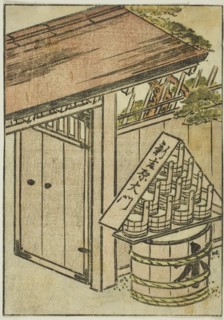 The Gate of the New Yoshiwara, frontispiece from the third volume of "Mirror of Beautiful..., 1776. Creator: Shunsho.