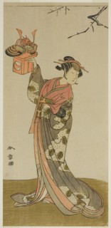 The Actor Arashi Hinaji I as Hananoi in the Play Gosho-zakura Horikawa Youchi, Performed.., c. 1773. Creator: Shunsho.